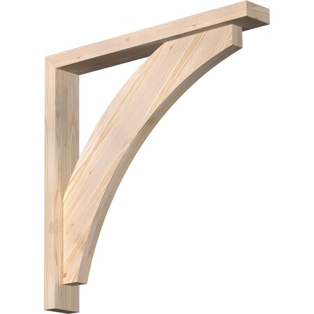 Ekena Millwork Thorton Block Smooth Bracket w/ Offset Brace, Douglas Fir, 3 1/2"W x 26"D x 26"H BKT0402X26X26THR05SDF